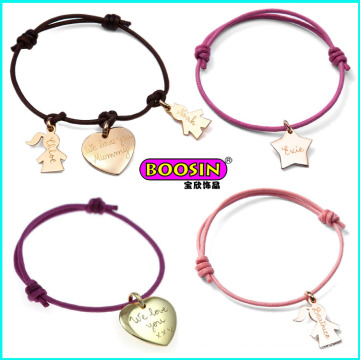 2015 nouveau mode pas cher personnalisé alliage charme coloré corde Bracelet